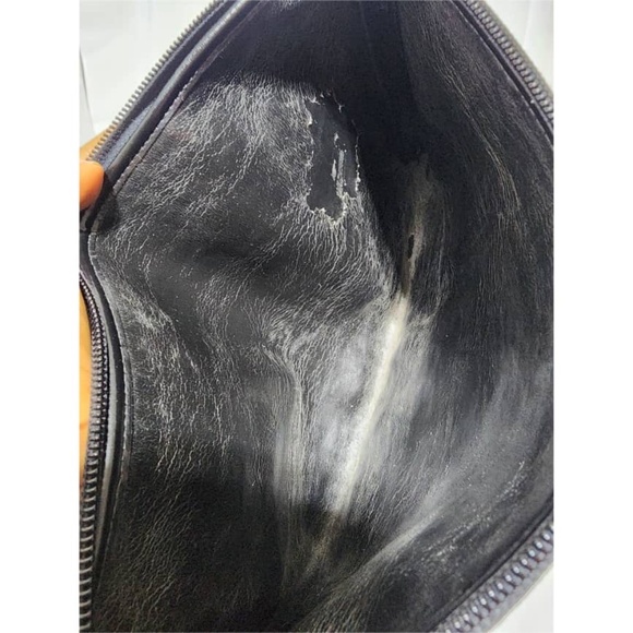 Authentic CHRISTIAN DIOR Vintage  Monogram Wristlet Clutch Navy Blue/Beige - Picture 11 of 14